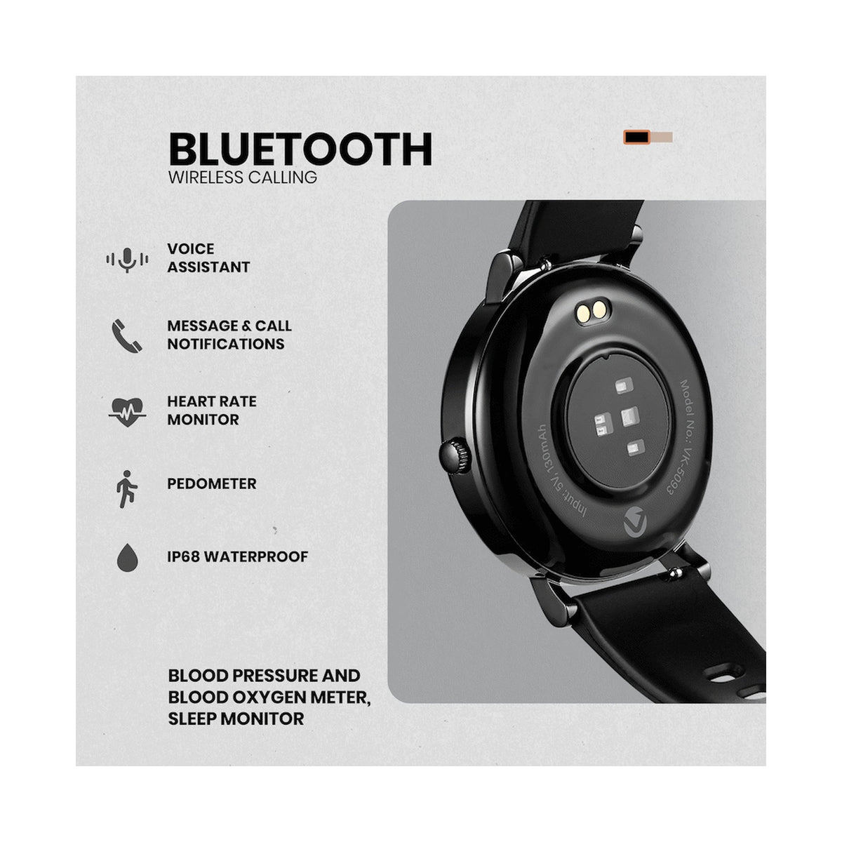 Volkano Aurora Series Ladies Smart Watch - Black