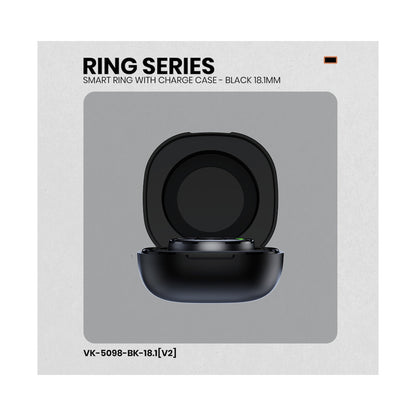 Volkano Ring Series Smart Ring with Charge Case - Black 18.1mm