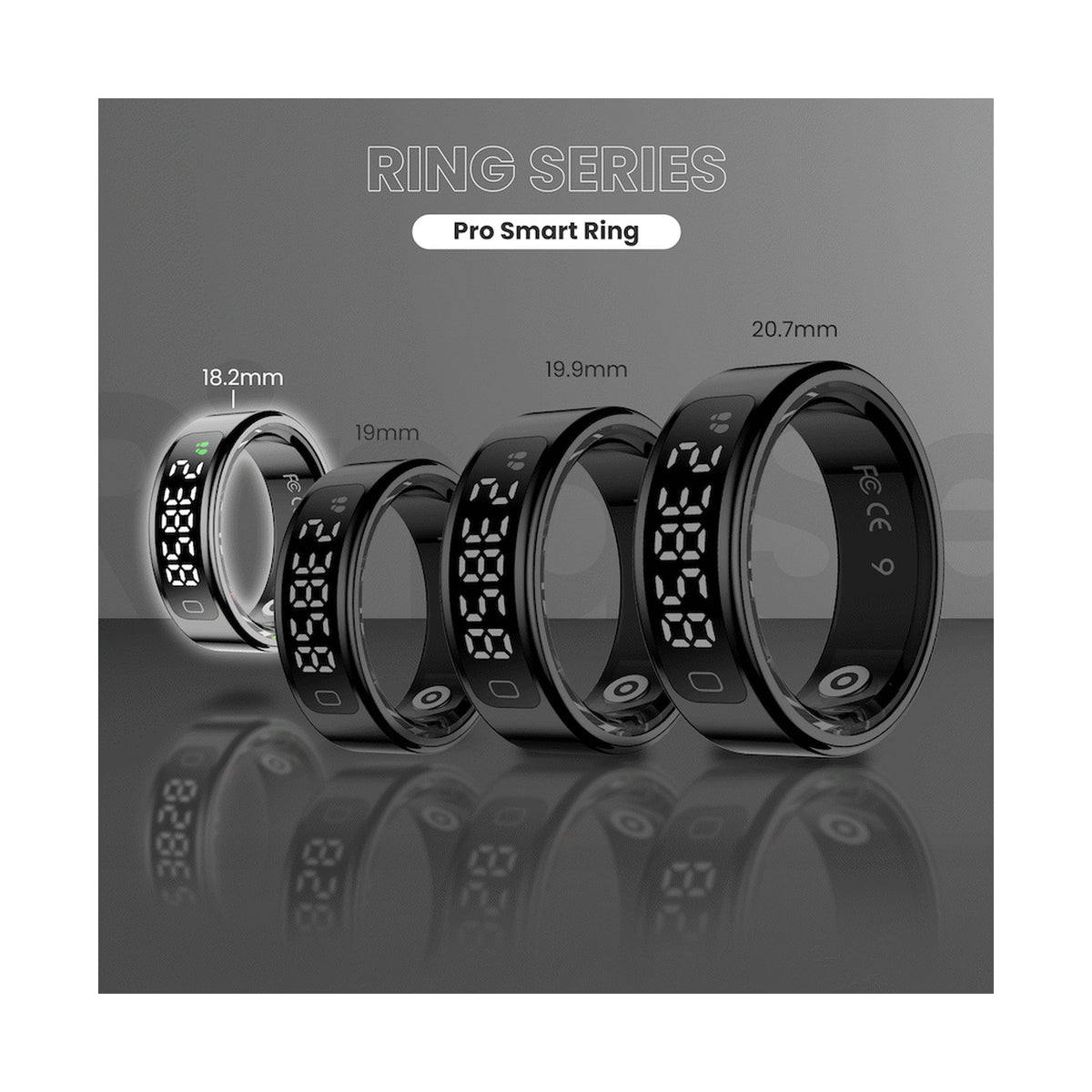 Volkano Ring Series Ring Pro Smart Ring with Charging Case - 18.2mm