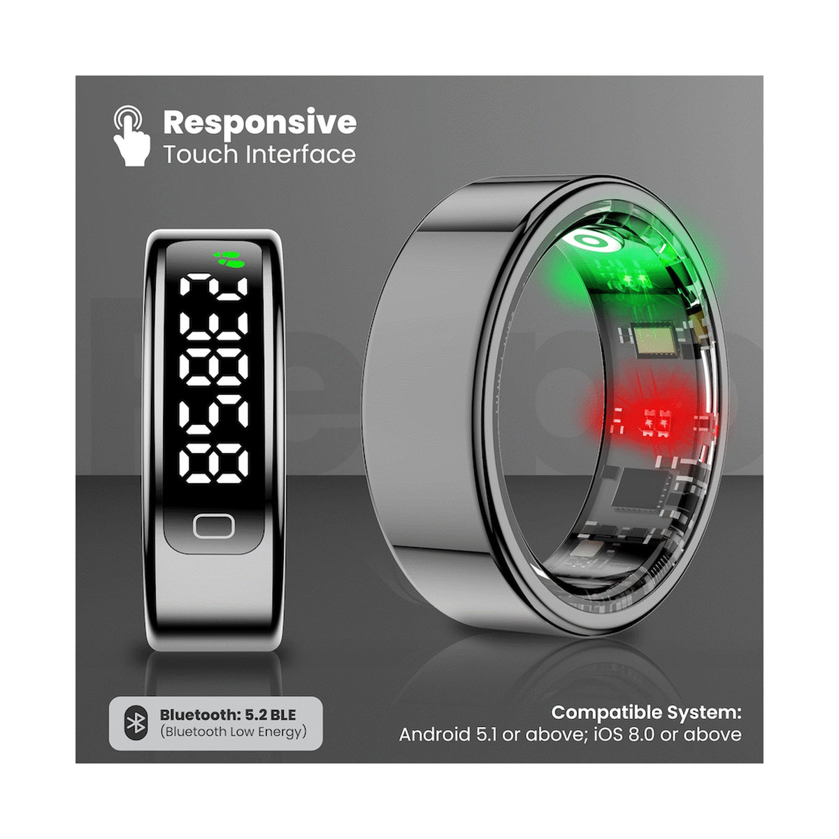 Volkano Ring Series Ring Pro Smart Ring with Charging Case - 20.7mm