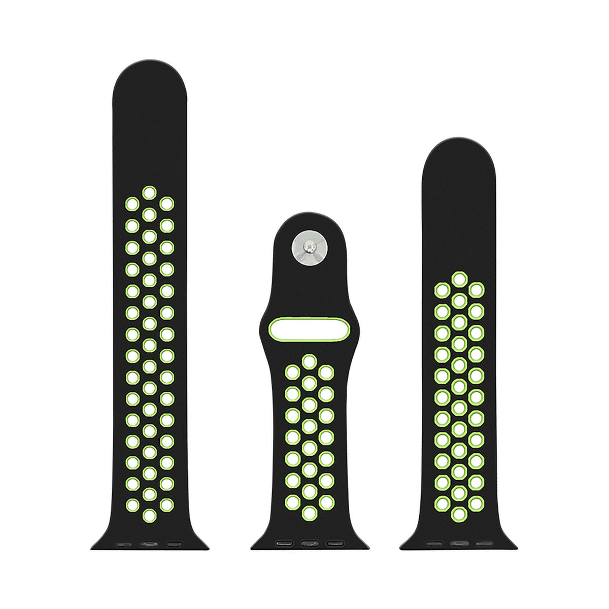 Volkano Smart Watch Band - Sport Silicone - iWatch 42mm - Black and Green - S/L