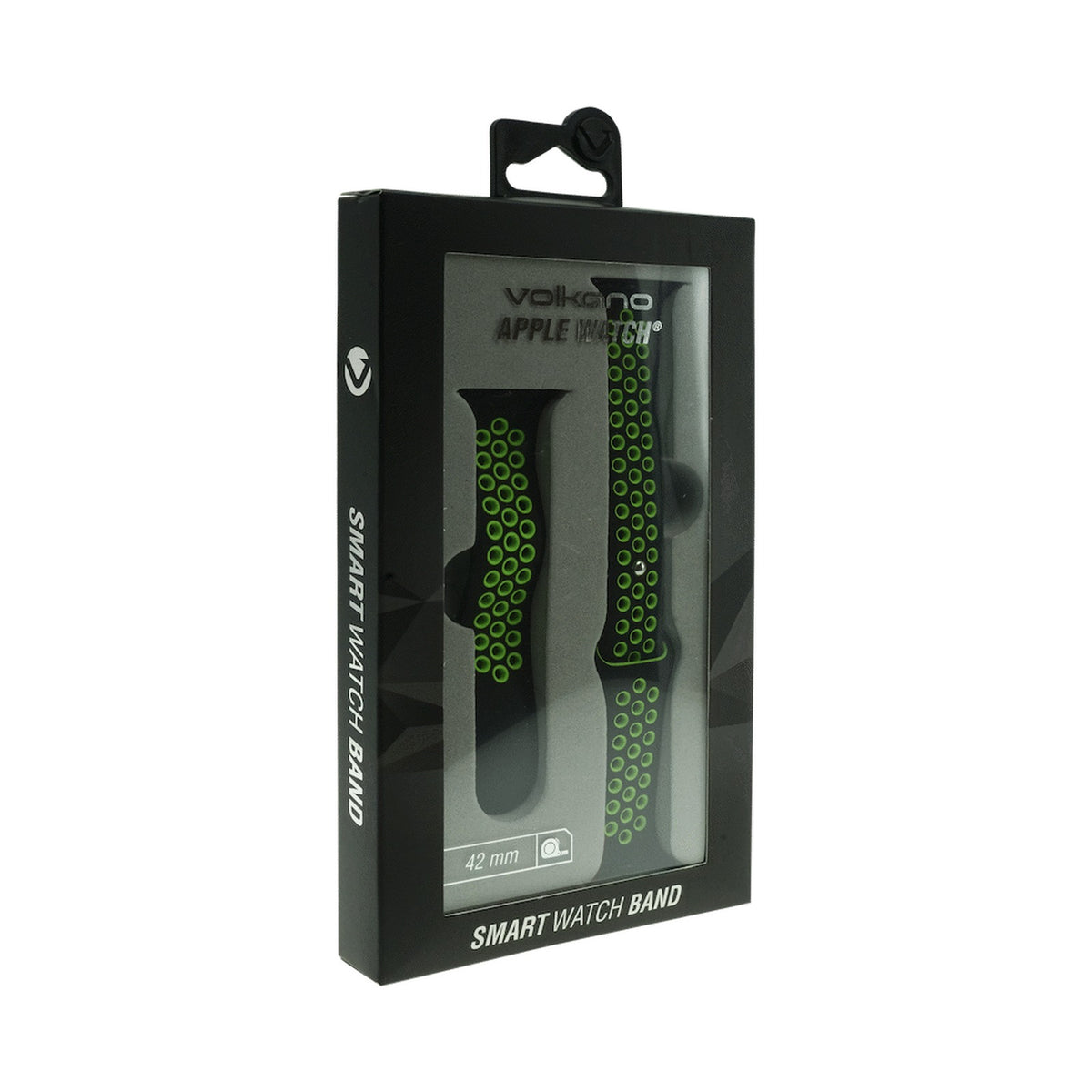 Volkano Smart Watch Band - Sport Silicone - iWatch 42mm - Black and Green - S/L