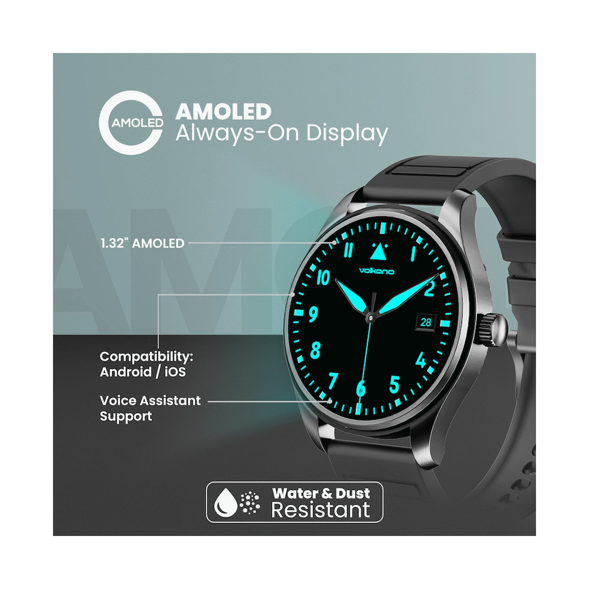 Volkano Eon Series Smartwatch - Black