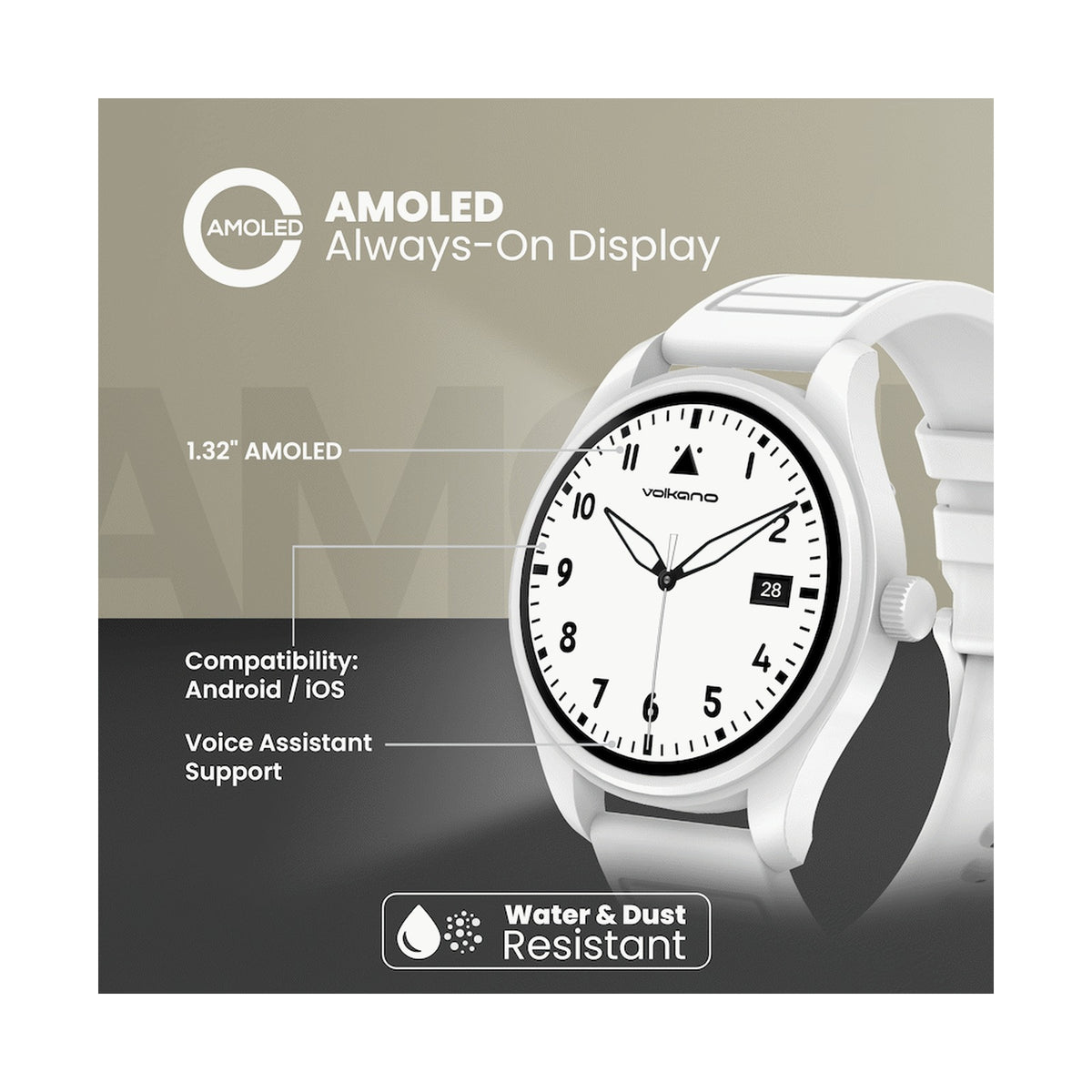 Volkano Eon Series Smartwatch - White