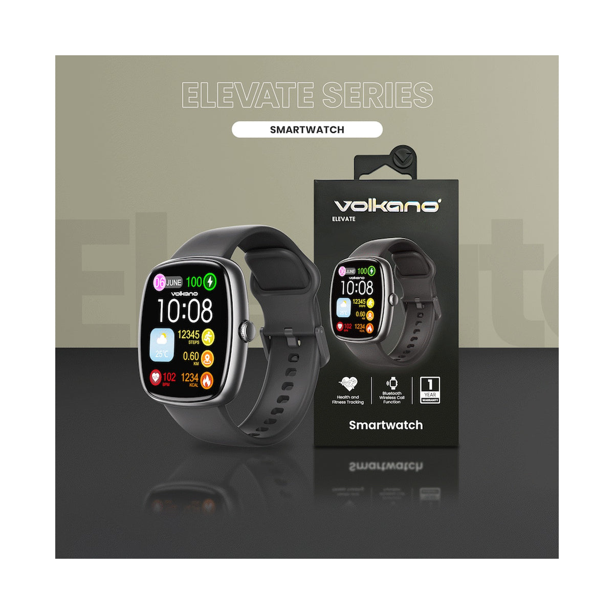 Volkano Elevate Series Smartwatch - Black