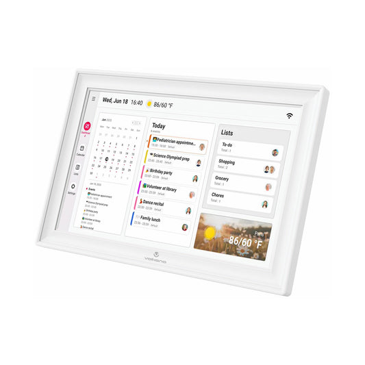 Volkano Agenda Series Smart Calendar and Digital Photo Frame 15.6" - White