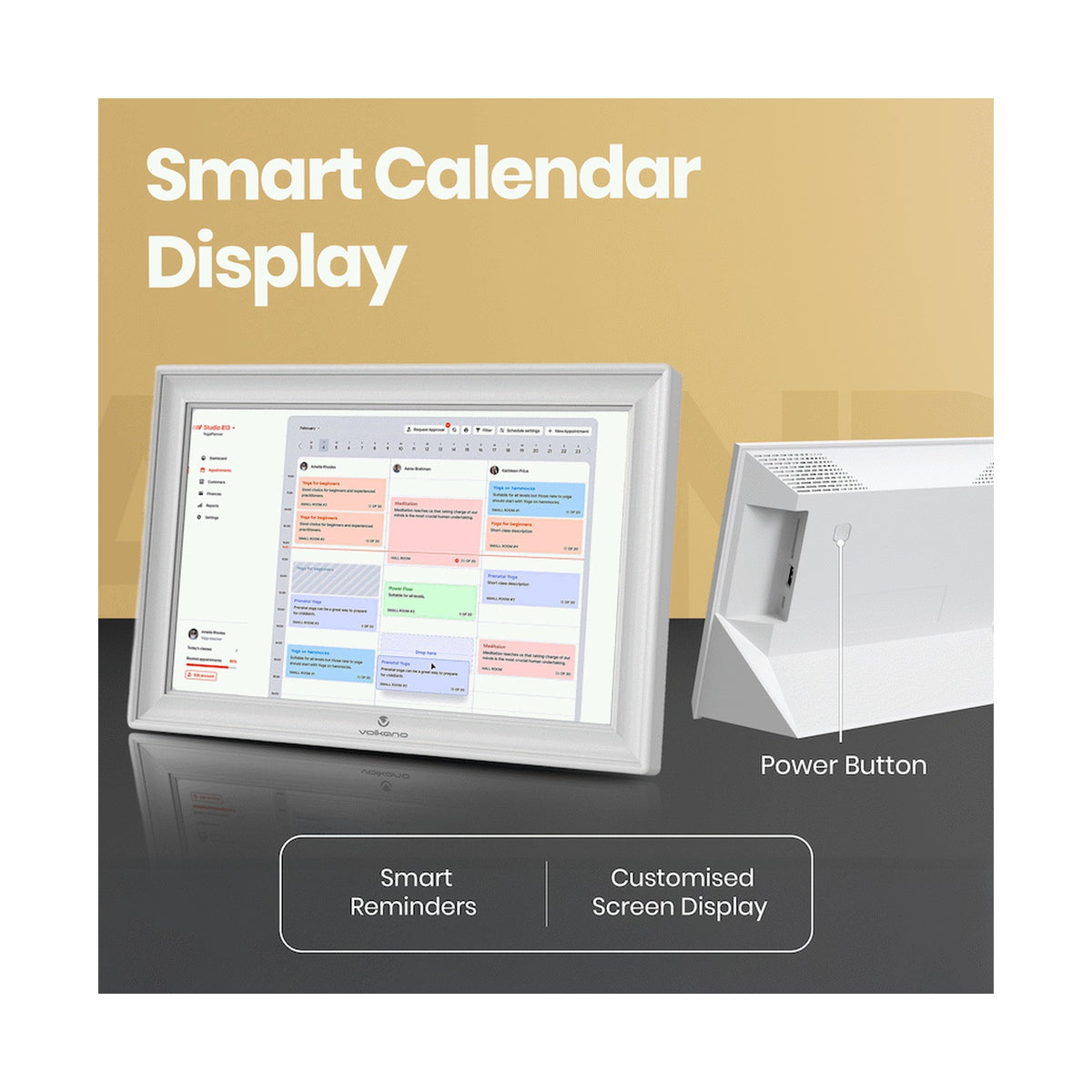 Volkano Agenda Series Smart Calendar and Digital Photo Frame 15.6" - White