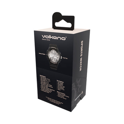 Volkano Session Series Sports Watch - Black with Rose Gold