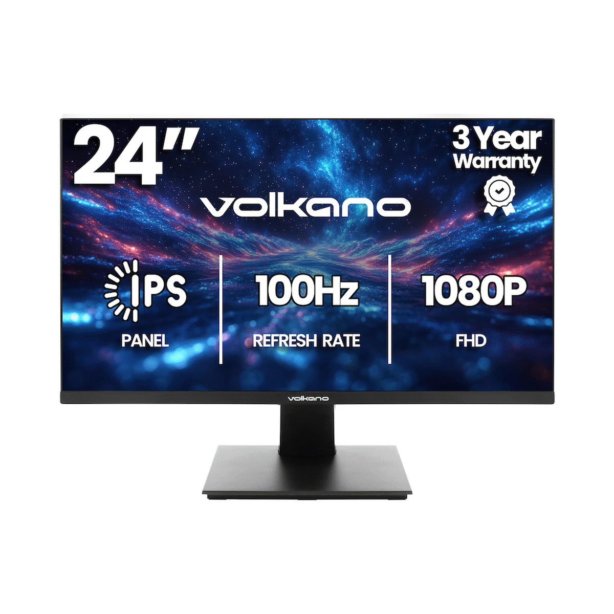 Volkano 24-inch Full HD IPS Monitor with HDMI/VGA, 100 Hz