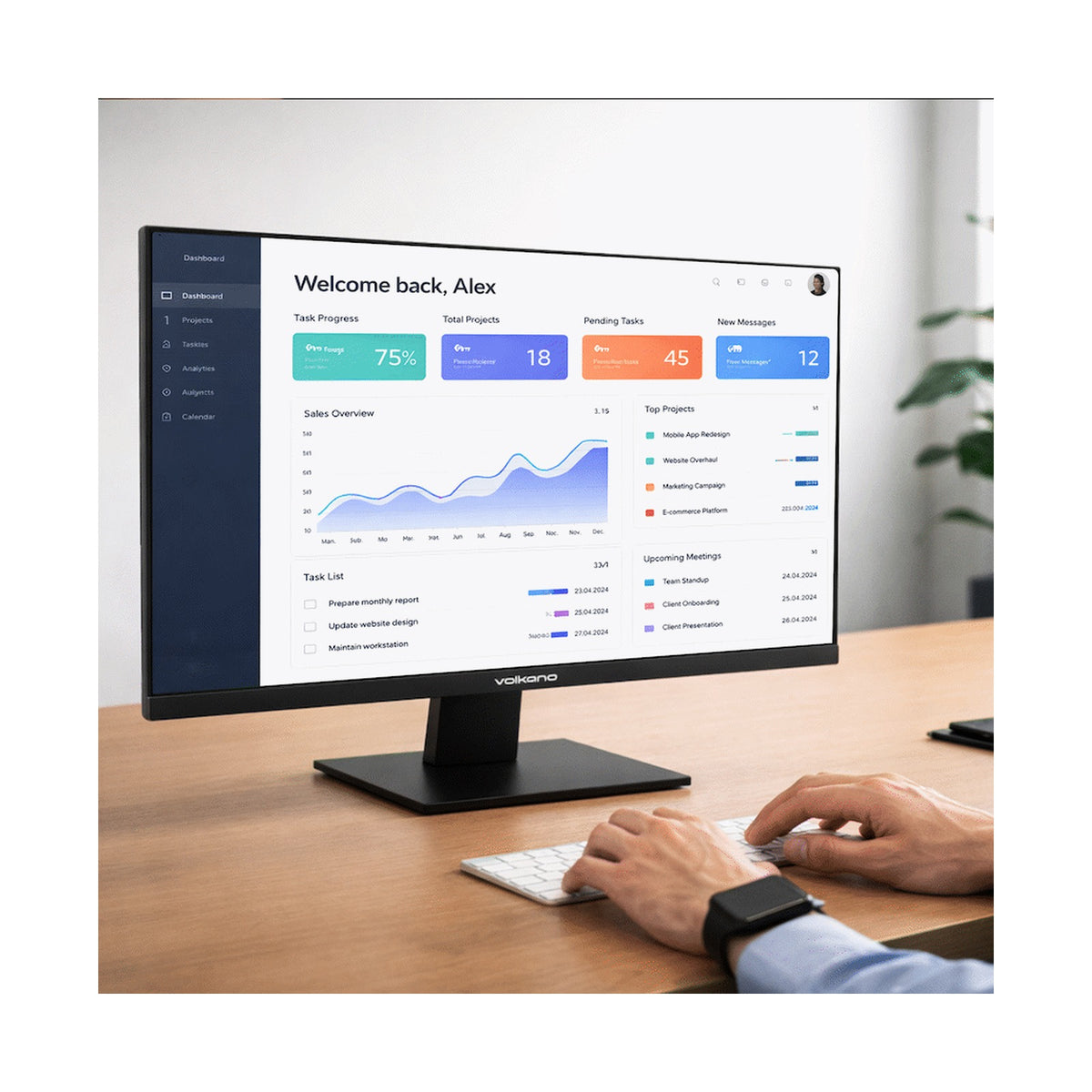 Volkano 24-inch Full HD IPS Monitor with HDMI/VGA, 100 Hz