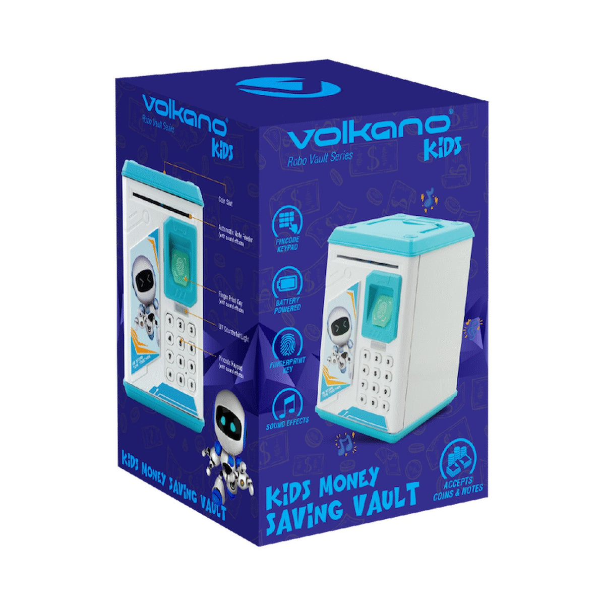 Volkano Kids Robo Vault Series Kids Money-Saving Vault - Blue