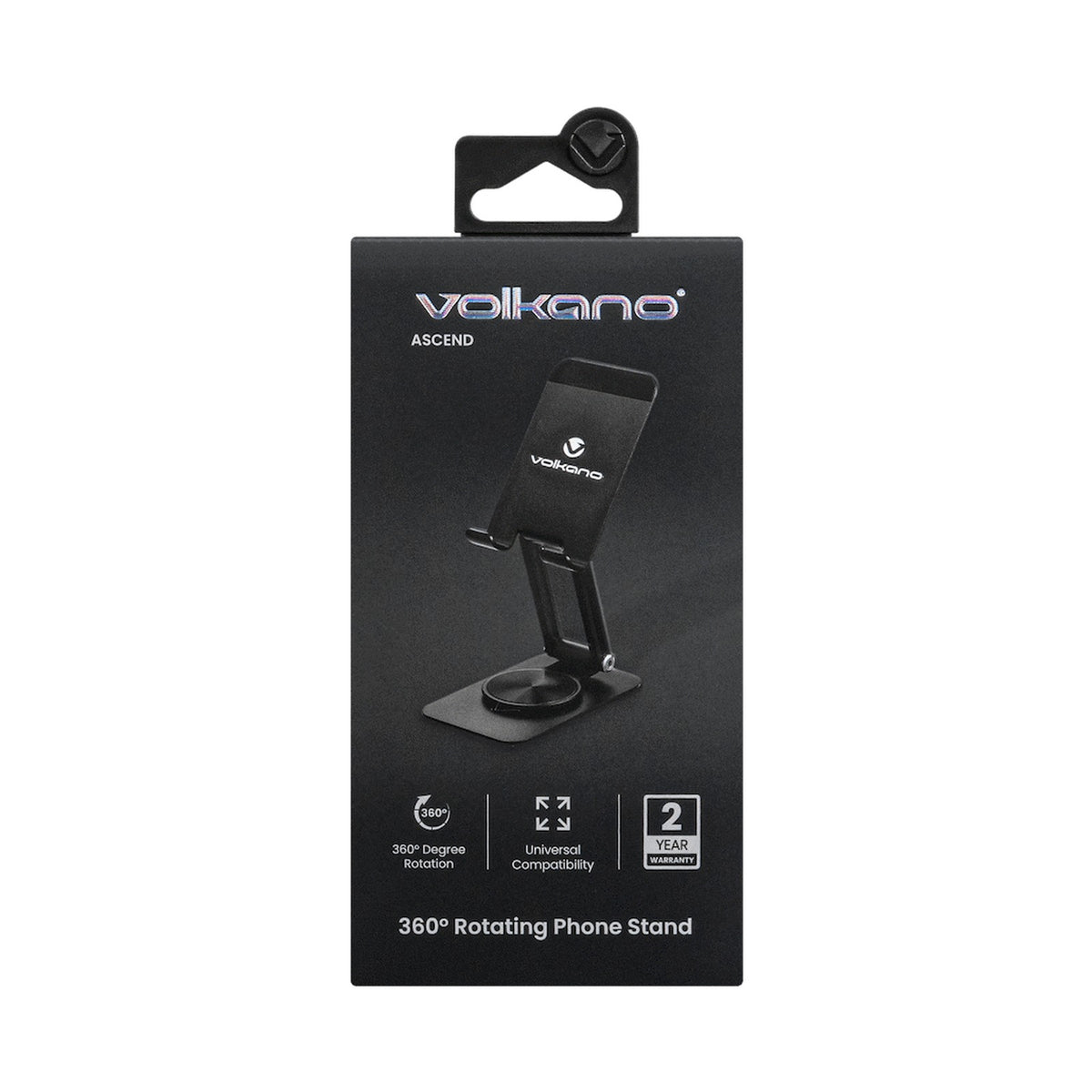 Volkano Ascend Series 360deg Rotating Phone Stand - Black