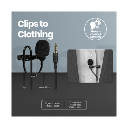Volkano Clip series 3.5mm Tieclip Microphone
