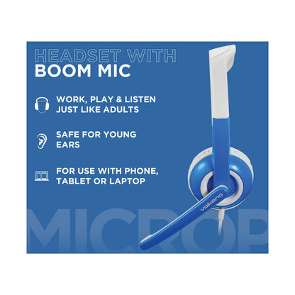 Volkano Kids Chat Junior series headset with mic - Blue