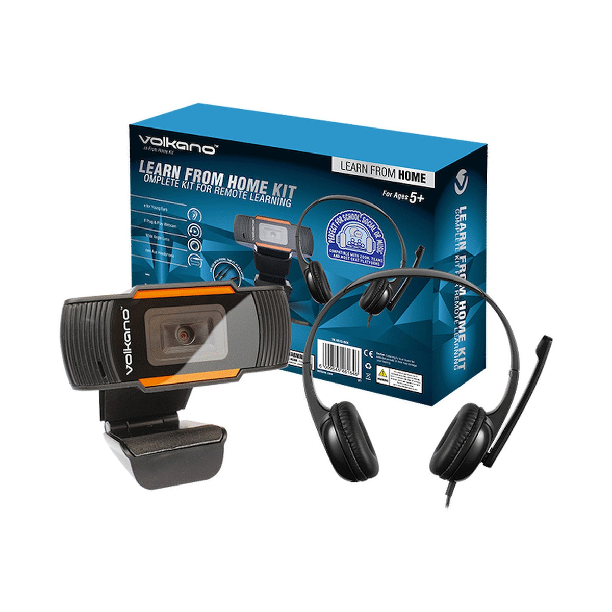 Volkano Learn from Home Kit with 720 Webcam and Headset