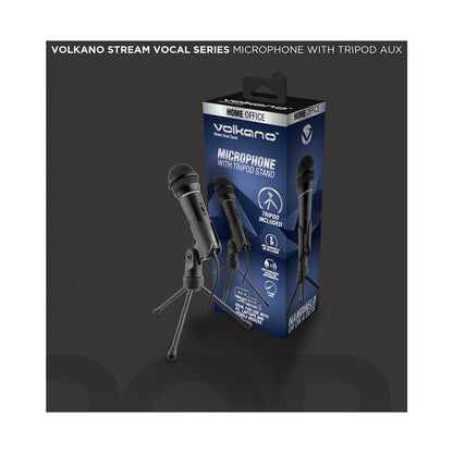 Volkano Stream Vocal Microphone with Tripod, Aux