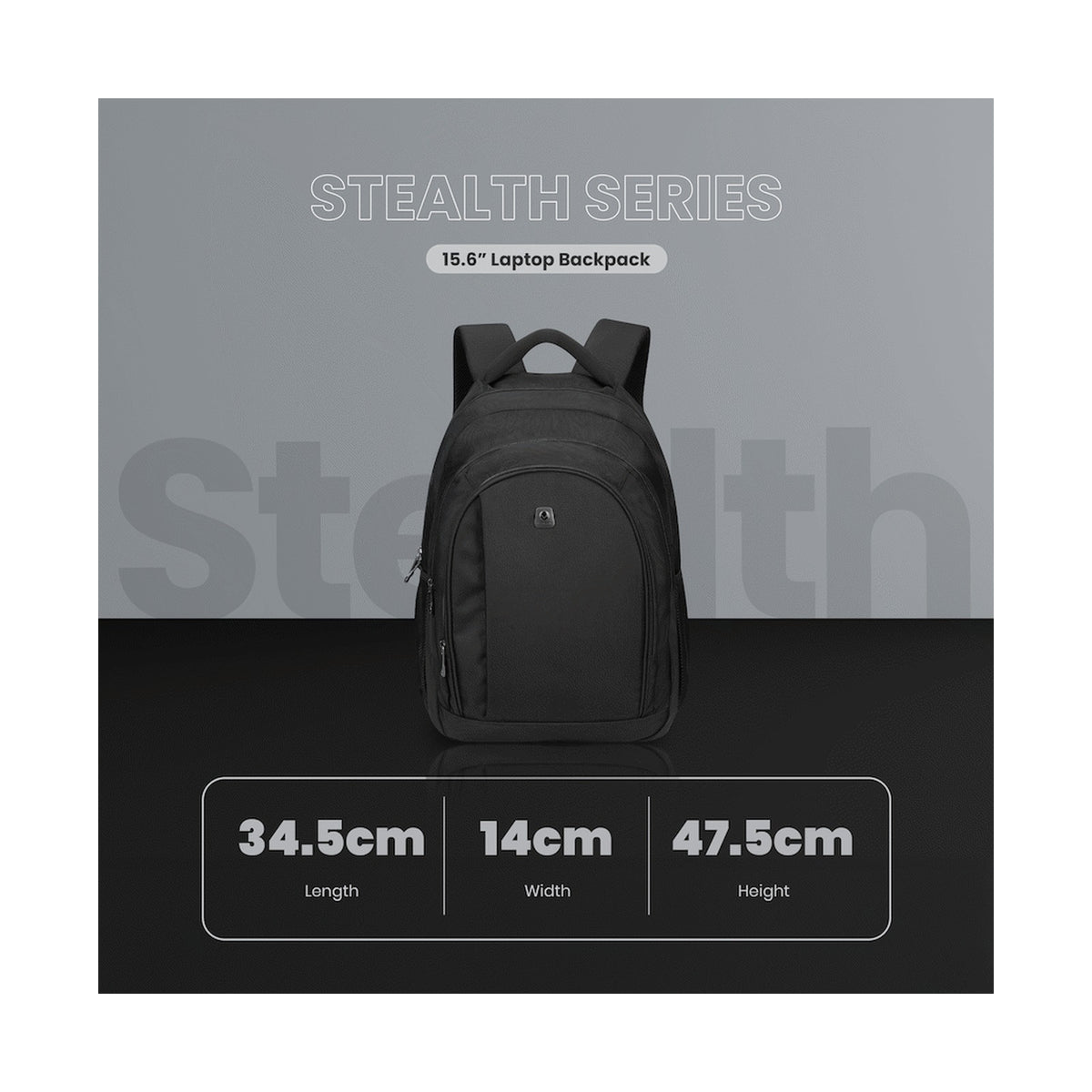 Volkano Stealth 15.6" Laptop Backpack - Black