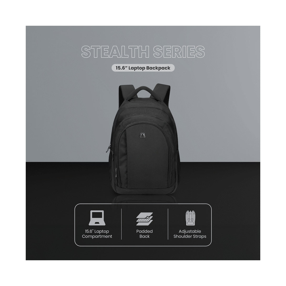 Volkano Stealth 15.6" Laptop Backpack - Black