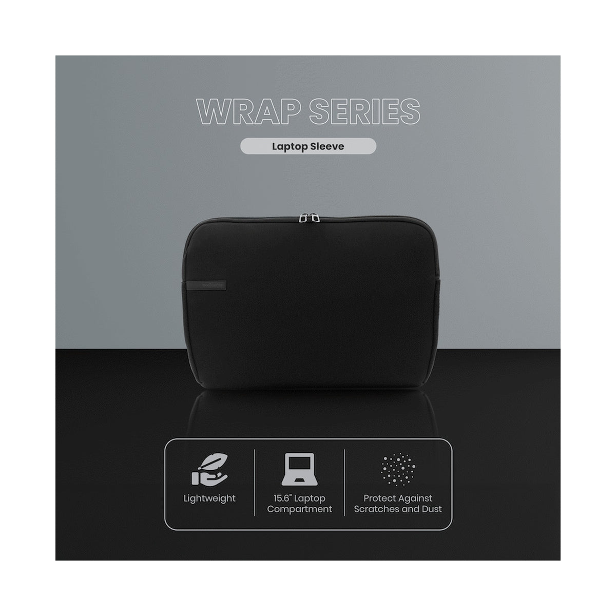 Volkano Wrap Series Laptop Sleeve 15.6" - Black