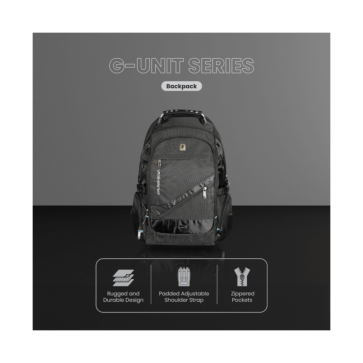 Volkano G-Unit Backpack - Black/Grey/Turquoise