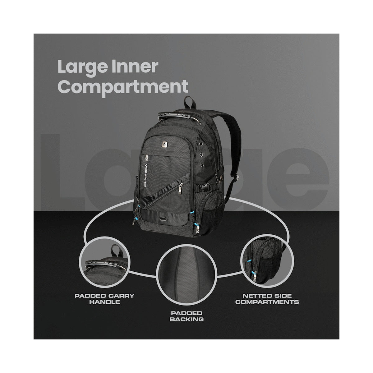 Volkano G-Unit Backpack - Black/Grey/Turquoise