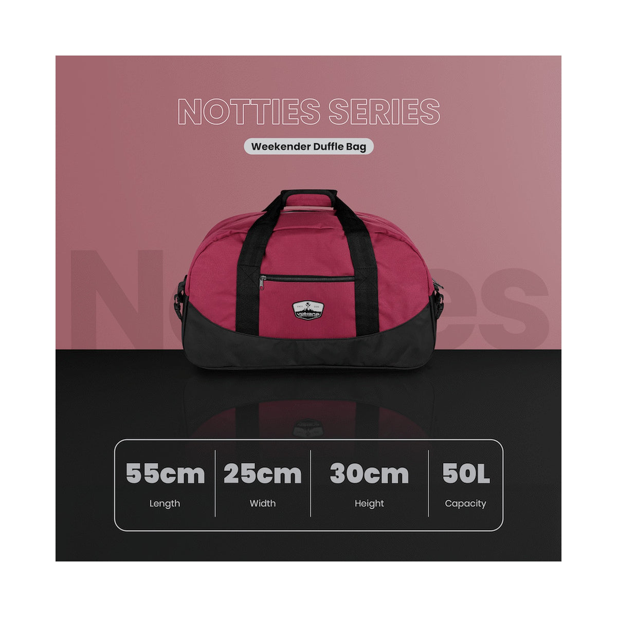 Volkano Notties Weekender Duffle 50l - Red/Black