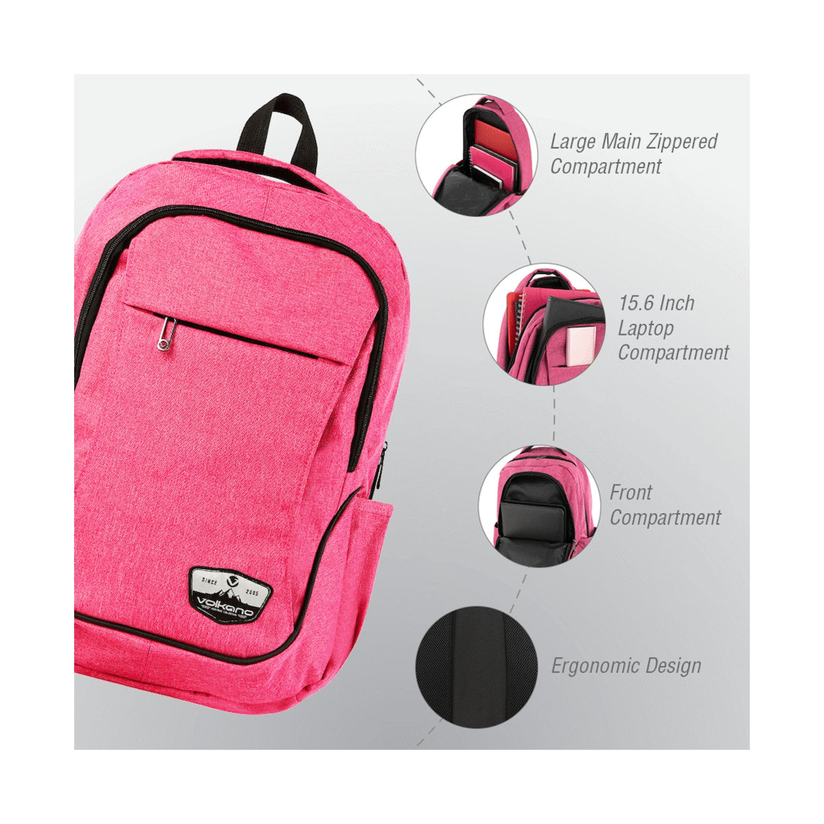 Volkano Victory Backpack - Pink Mel