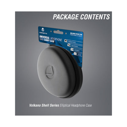 Volkano Shell Elliptical Headphone Case - Black