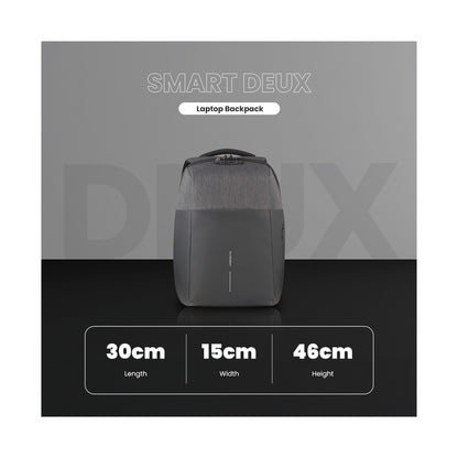 Volkano Smart Deux Laptop Backpack - Black/Charcoal