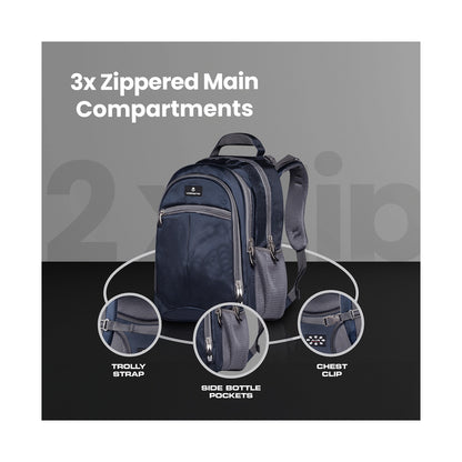 Volkano Orthopaedic Backpack 36l - Navy/Grey