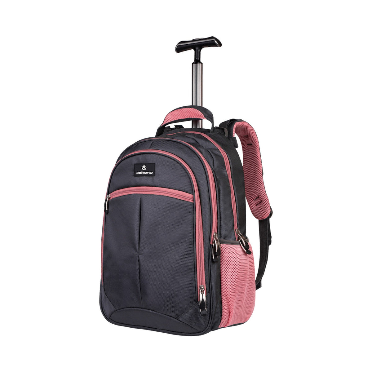 Volkano Orthopaedic Trolley Backpack 35l - Dark Grey/Pink