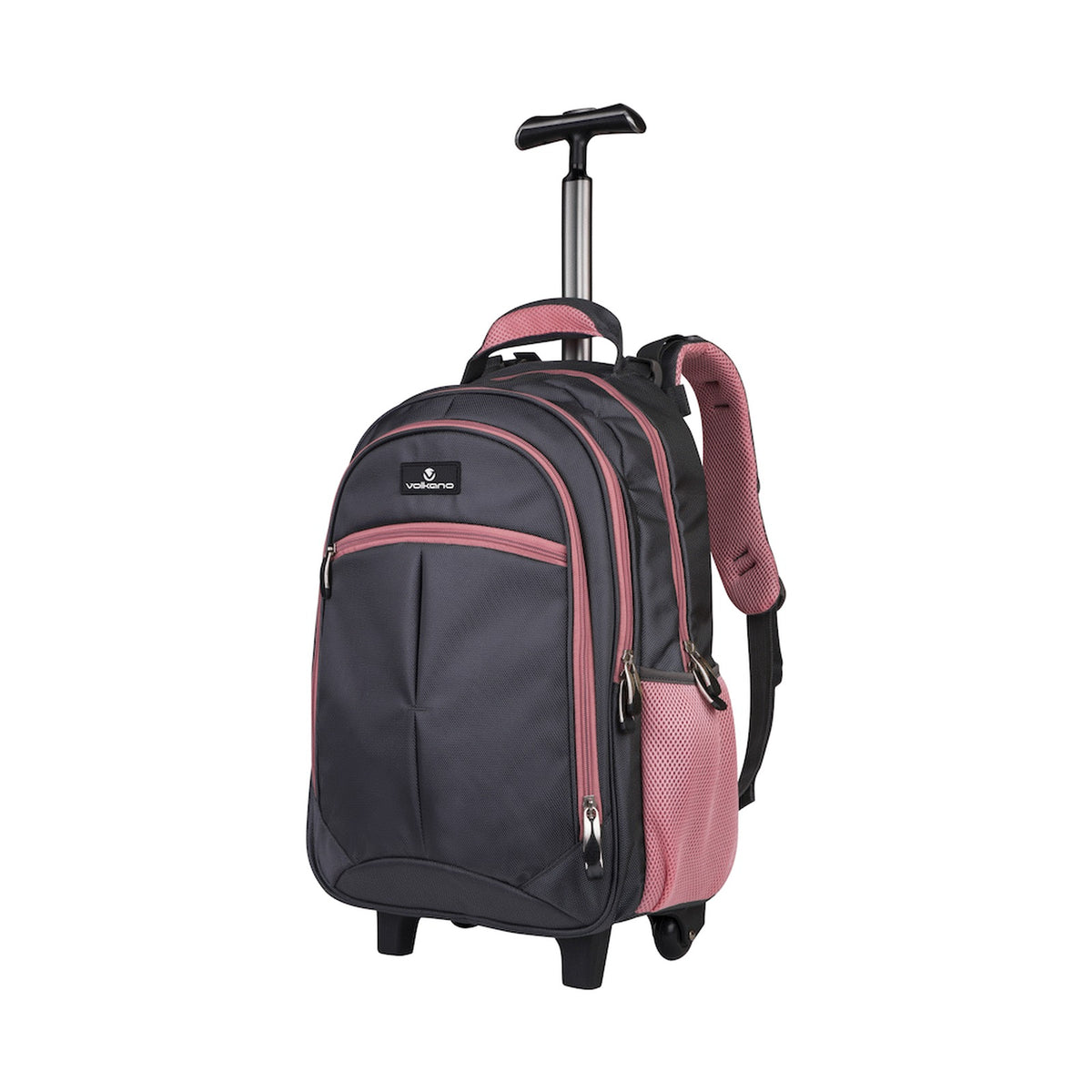 Volkano Orthopaedic Trolley Backpack 35l - Dark Grey/Pink