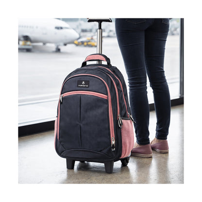 Volkano Orthopaedic Trolley Backpack 35l - Dark Grey/Pink