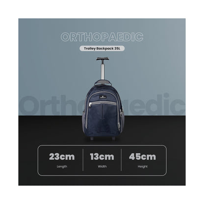 Volkano Orthopaedic Trolley Backpack 35l - Navy/Grey