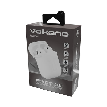 Volkano Pods Series Air Pods 5-in-1 Accessory Kit - White
