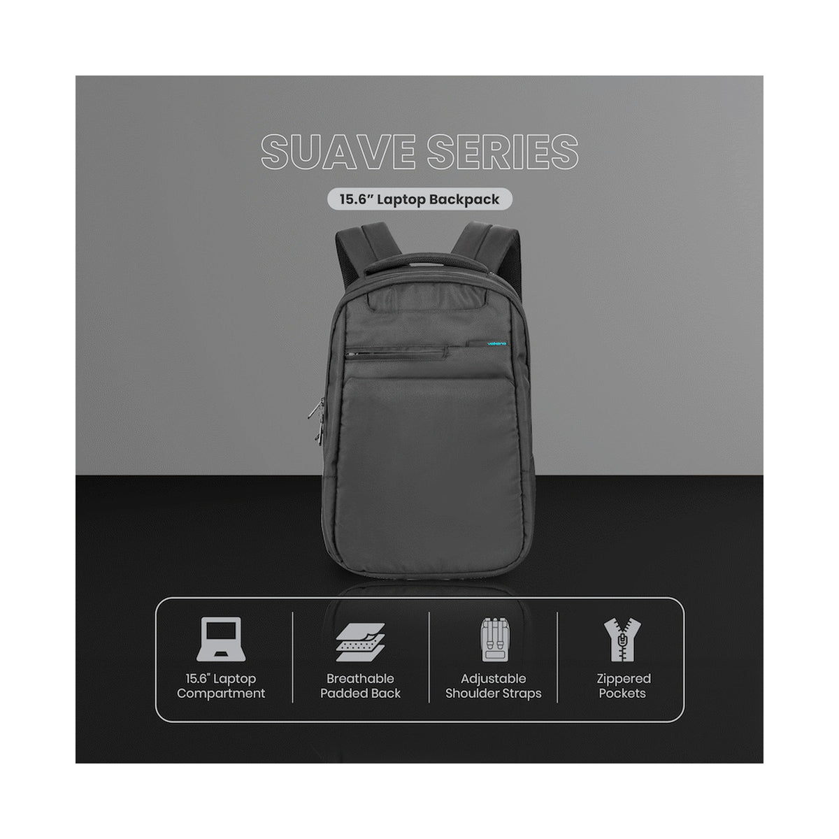 Volkano Suave 15.6" Laptop Backpack - Black/Turquoise