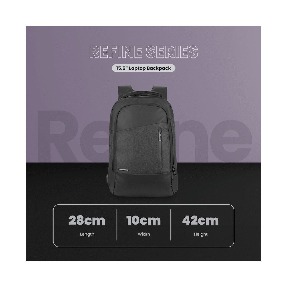 Volkano Refine 15.6" Laptop Backpack - Black/Charcoal