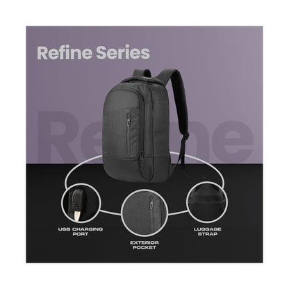 Volkano Refine 15.6" Laptop Backpack - Black/Charcoal