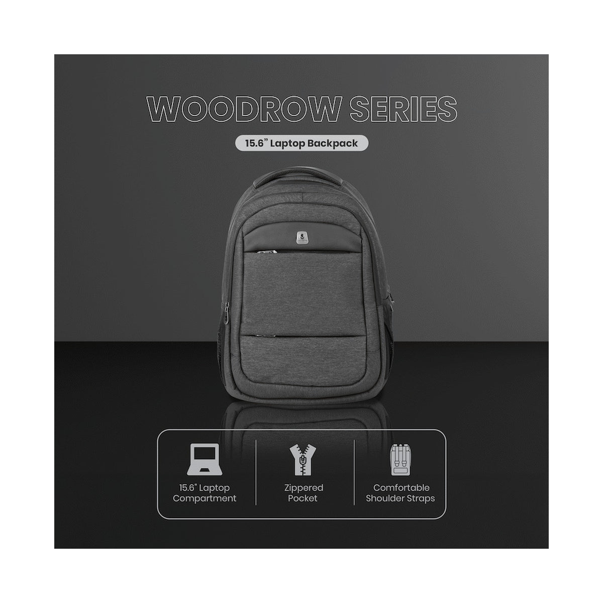 Volkano Woodrow 15.6" Laptop Backpack - Dark Grey