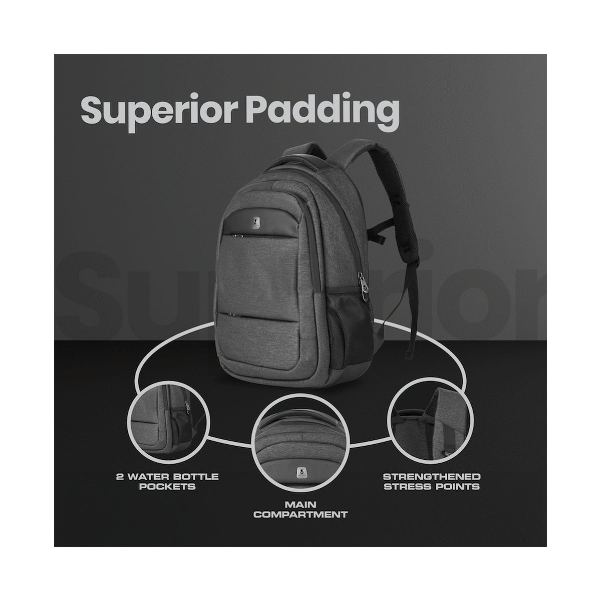 Volkano Woodrow 15.6" Laptop Backpack - Dark Grey