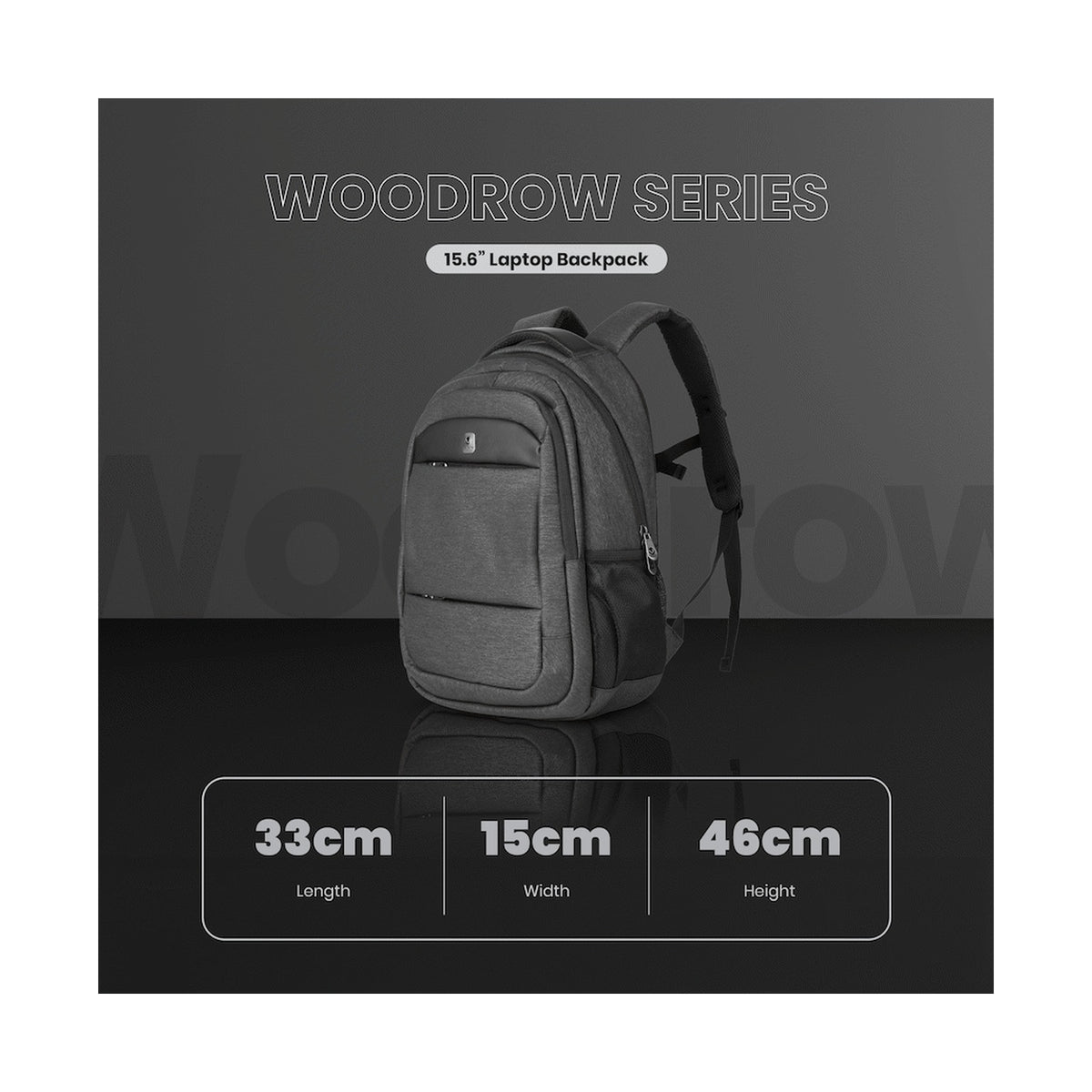 Volkano Woodrow 15.6" Laptop Backpack - Dark Grey