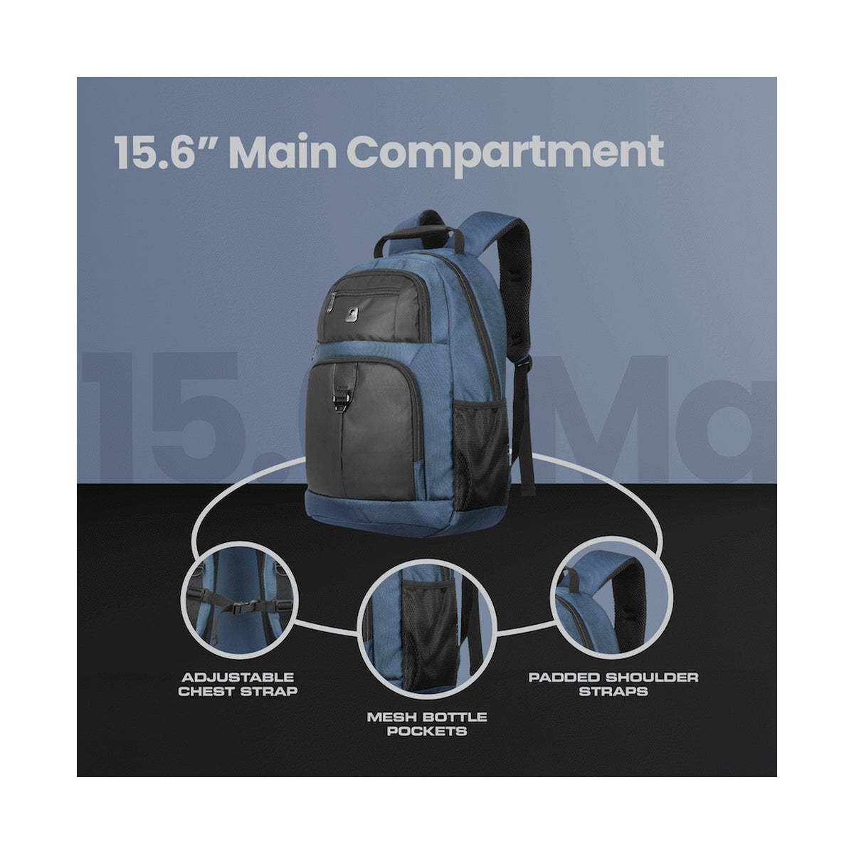 Volkano Franklin 15.6" Laptop Backpack - Navy/Black