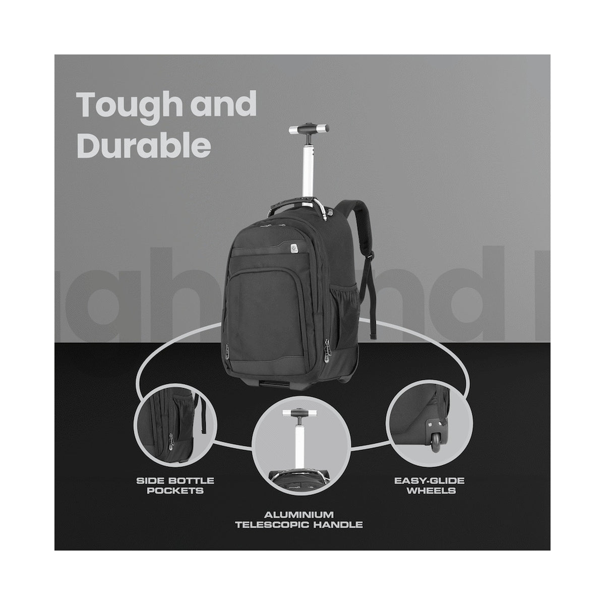 Volkano Lincoln 15.6" Laptop Trolley Backpack - Black