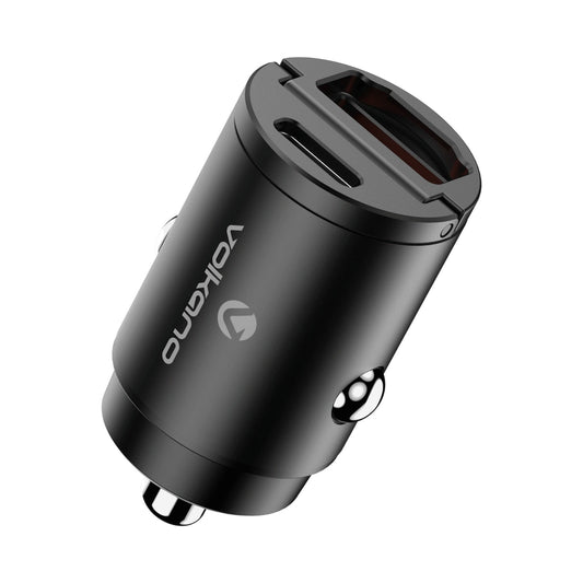Volkano Veilix Series 45w PD Dual USB-A and USB-C Ultra Small Car Charger - Black