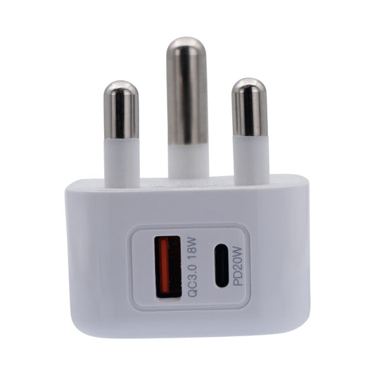 Volkano Robust Series 3-Pin SA to 20w PD + QC 3.0 Wall Charger
