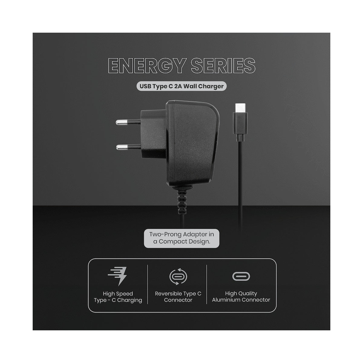 Volkano Energy Series USB Type-C 2a Wall Charger