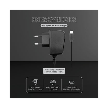 Volkano Energy Series USB Type-C 2a Wall Charger