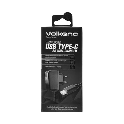 Volkano Energy Series USB Type-C 2a Wall Charger