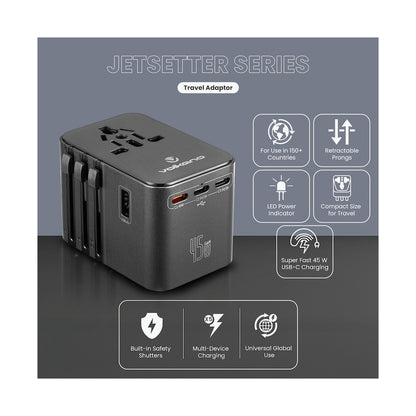 Volkano Jetsetter series 45W PD Travel Adaptor