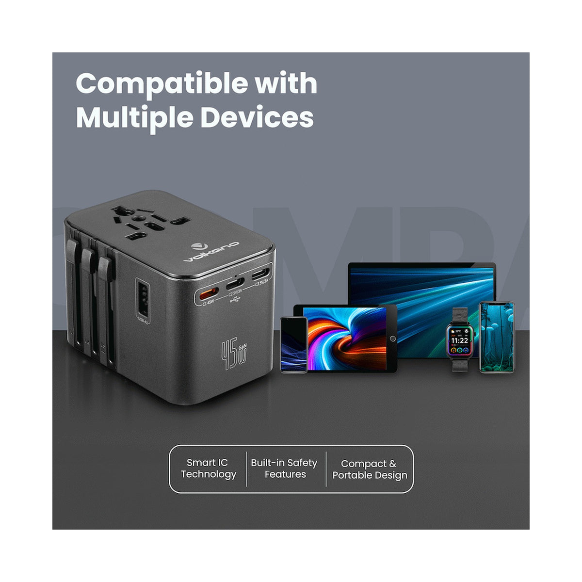 Volkano Jetsetter series 45W PD Travel Adaptor